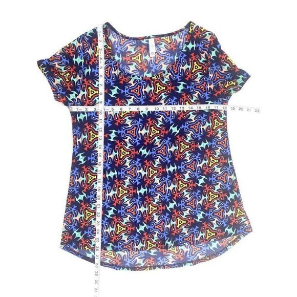 LuLaRoe Classic T Slinky Blue Abstract Small - Picture 5 of 5